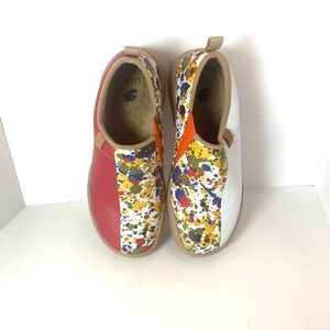 UIN Women Paint Splatter Art Slip On Sneakers Multicolor Travel Shoes Size 9